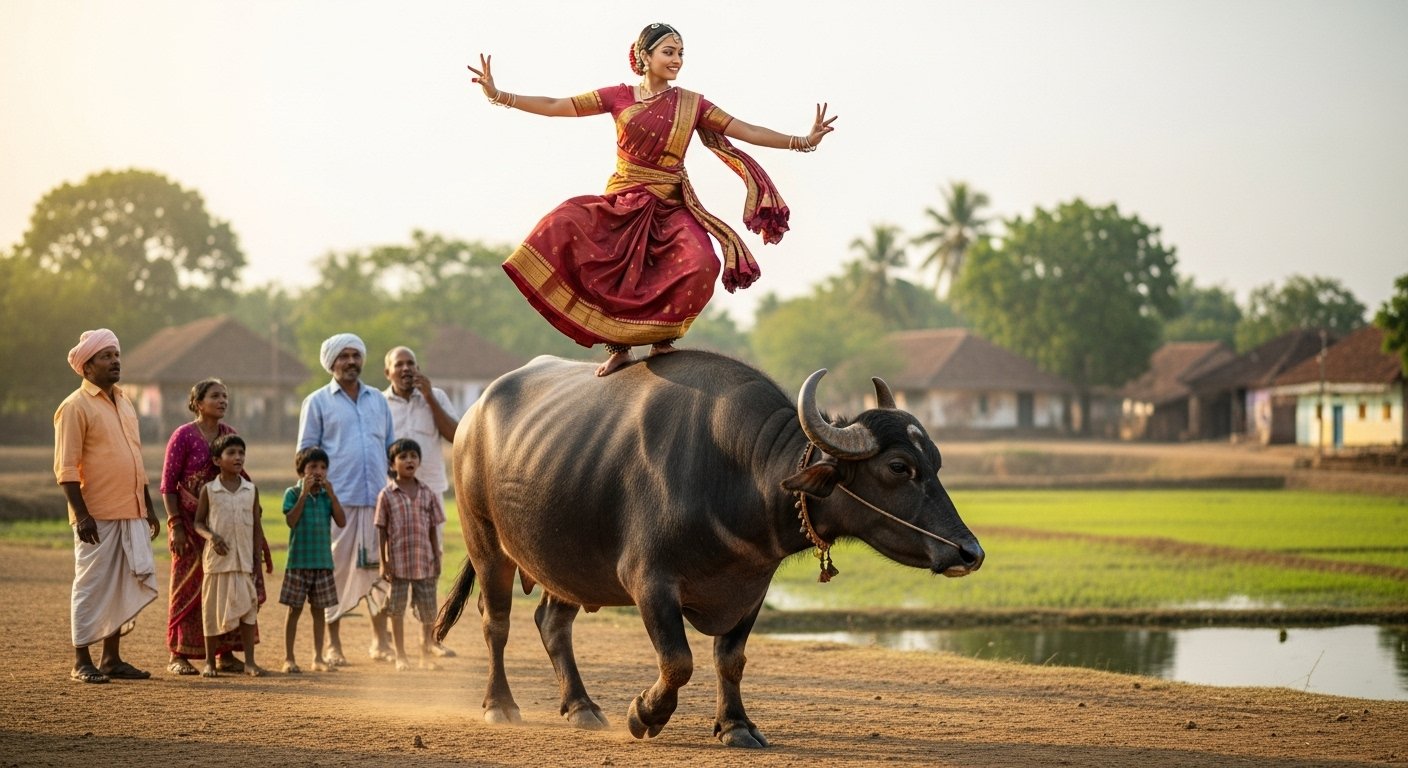 भैंस पर चढ़कर दीदी ने किया ऐसा गजब का डांस, वीडियो देख लोगों की आंखें फटी रह गईं!