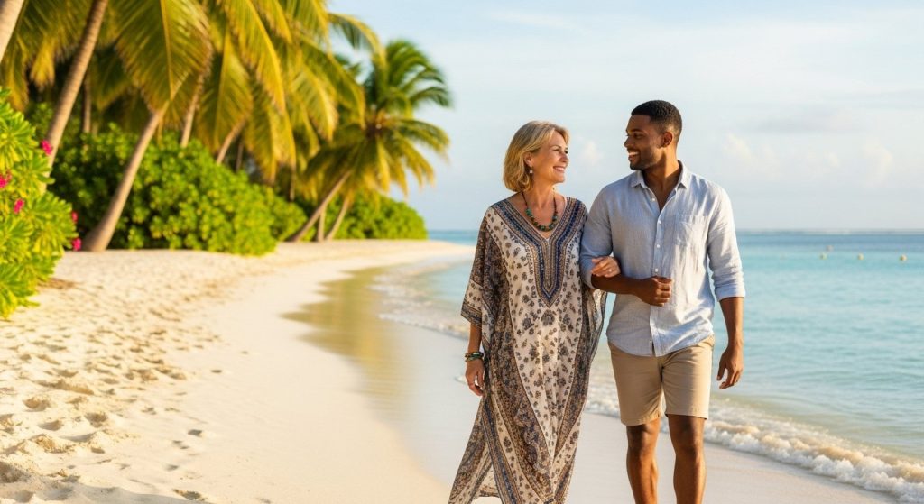 Elderly women abroad find new love, seen enjoying 'paradise' with young men!