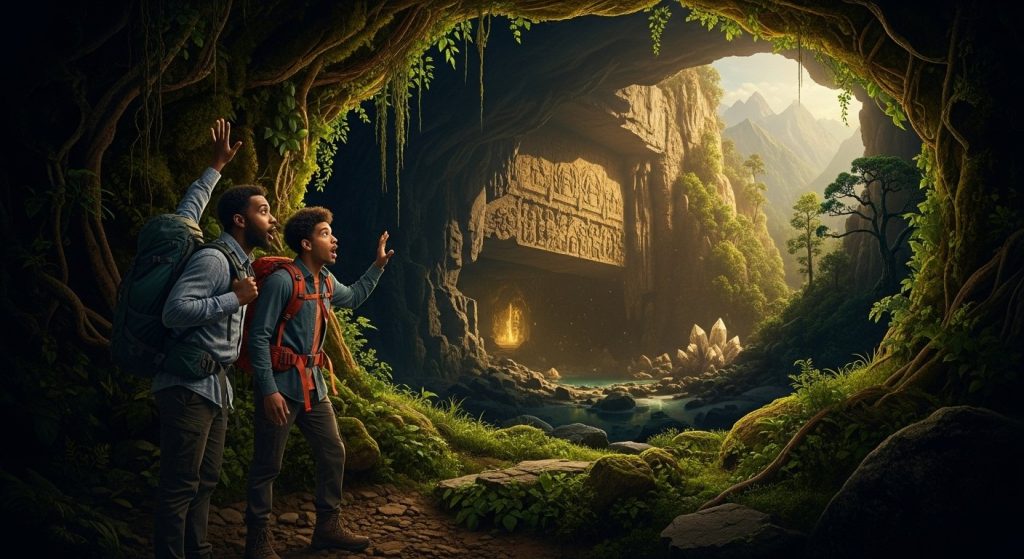 Couple strolling in mountains finds centuries-old mysterious cave, stunned by the sight inside!