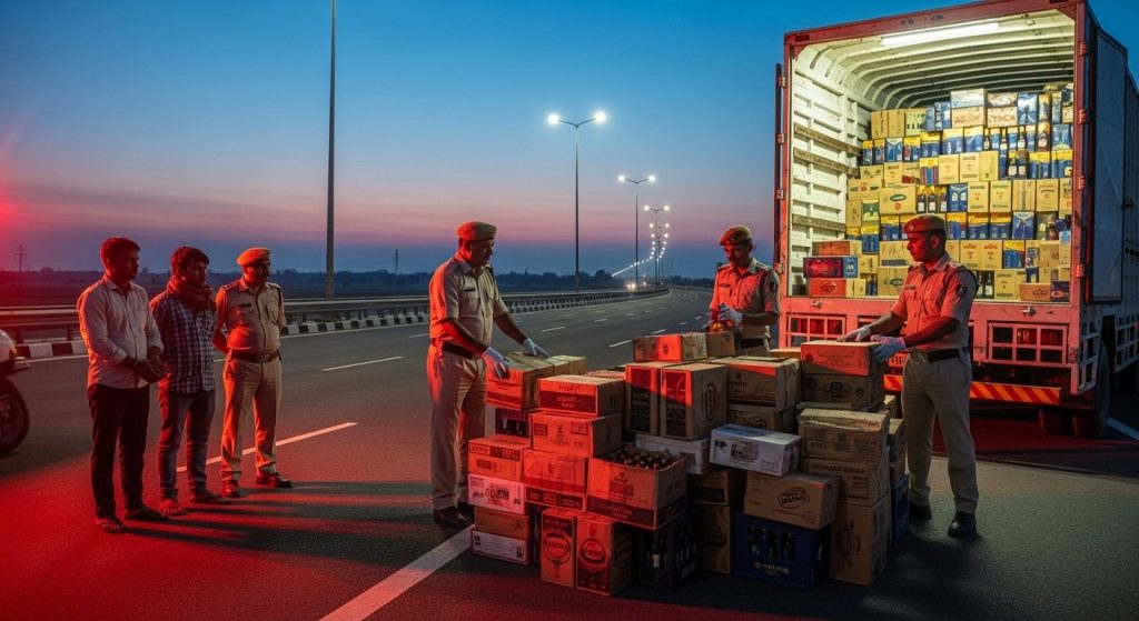 Major Liquor Bust on Purvanchal Expressway: Two Smugglers Arrested with Illicit Liquor Worth One Crore, Consignment Headed from Chandigarh to Bihar