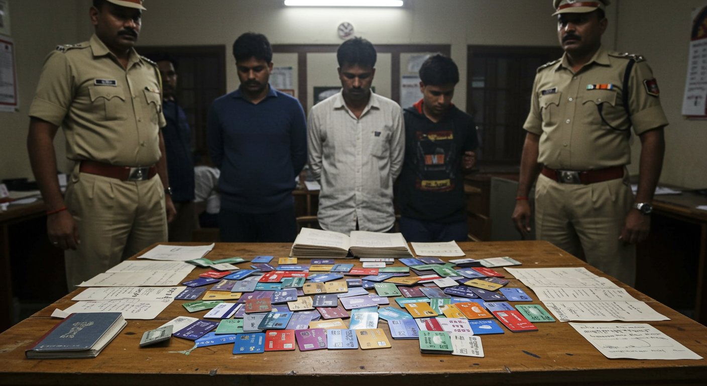 रामपुर में बड़ा खुलासा: 113 ATM कार्ड के साथ साइबर ठग गैंग पकड़ा गया, 5 मिनट में खाली कर देते थे खाते