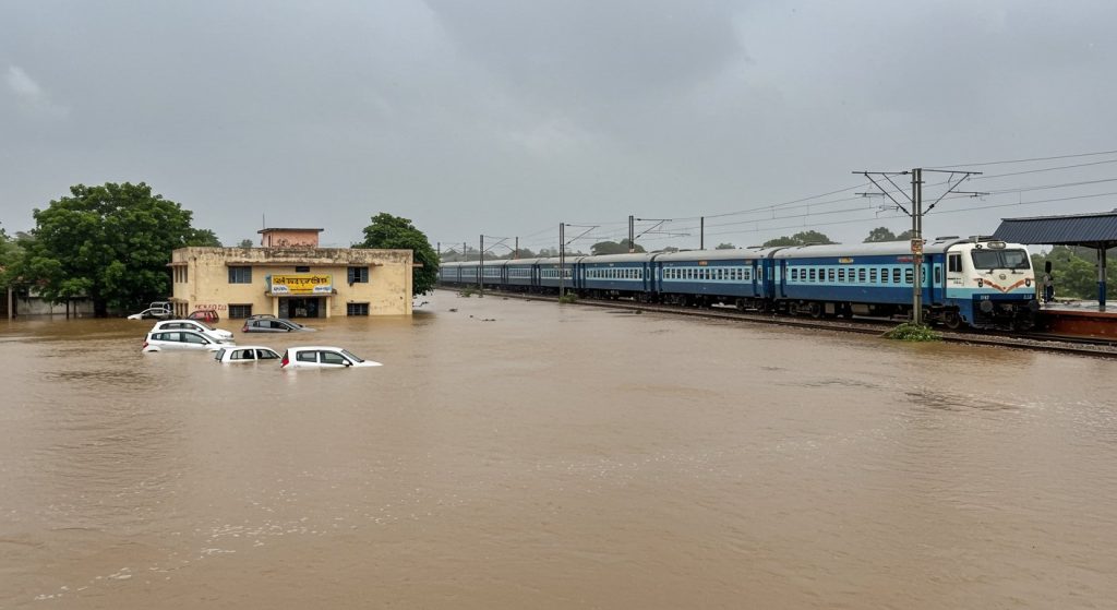 Cyclone Montha Unleashes Devastating Havoc in Telangana: School Submerged, Cars Swept Away; Railway Station Waterlogged, 2 Trains Halted