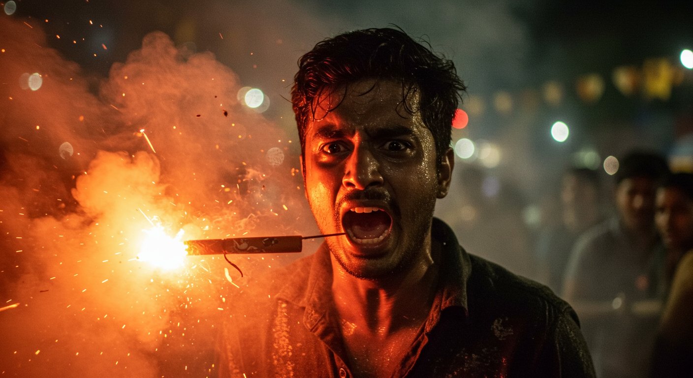 मुंह में रॉकेट रखकर किया खतरनाक स्टंट, भयानक हादसे का शिकार हुआ युवक!