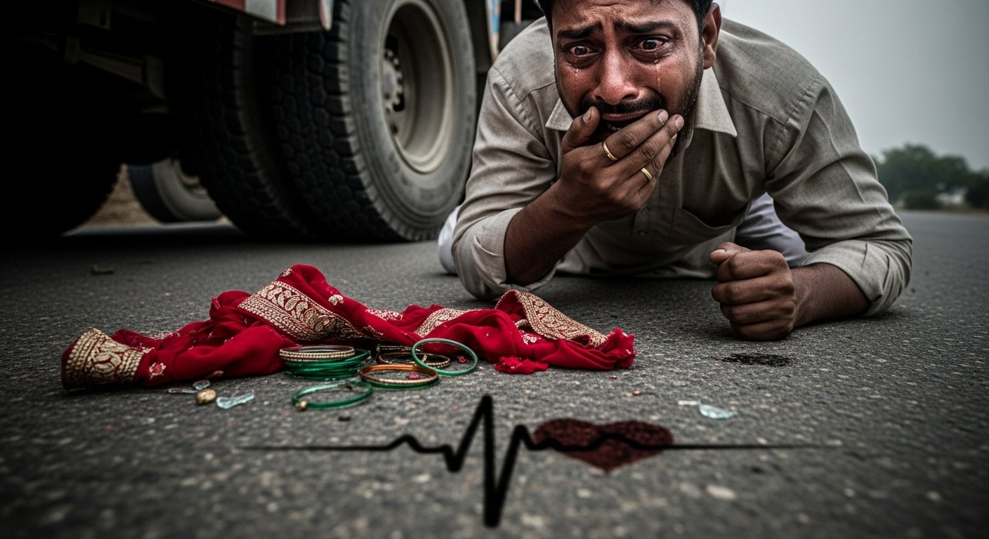 यूपी: पति के सामने ट्रक ने कुचला पत्नी, धड़कता रहा दिल; करवाचौथ से पहले मातम
