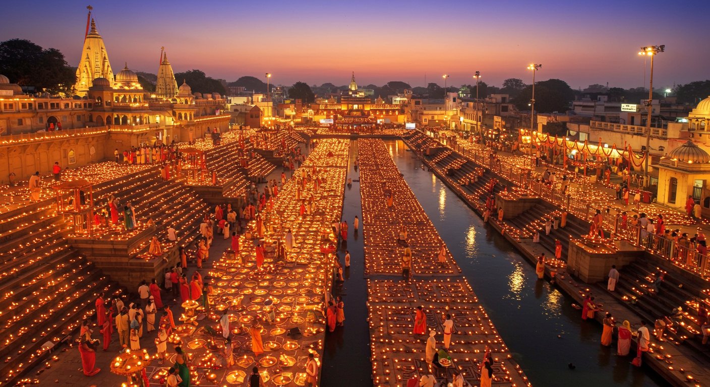 दीपोत्सव 2025: दिवाली से पहले रामनगरी अयोध्या हुई भव्य रूप से तैयार, अद्भुत छटा देख श्रद्धालु हुए मंत्रमुग्ध!