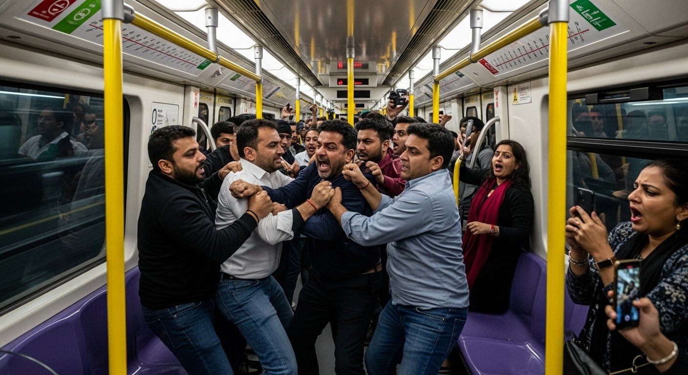 दिल्ली मेट्रो में फिर ‘महाभारत का अखाड़ा’: यात्रियों की हाथापाई का वीडियो वायरल, लोगों में गुस्सा