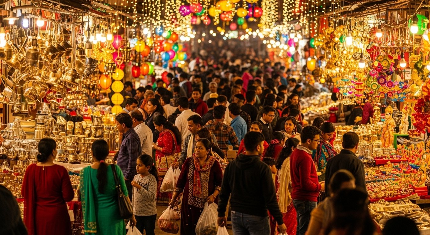धनतेरस पर मुरादाबाद के बाजारों में रिकॉर्ड भीड़: ₹750 करोड़ से अधिक के कारोबार की उम्मीद से झूमे व्यापारी