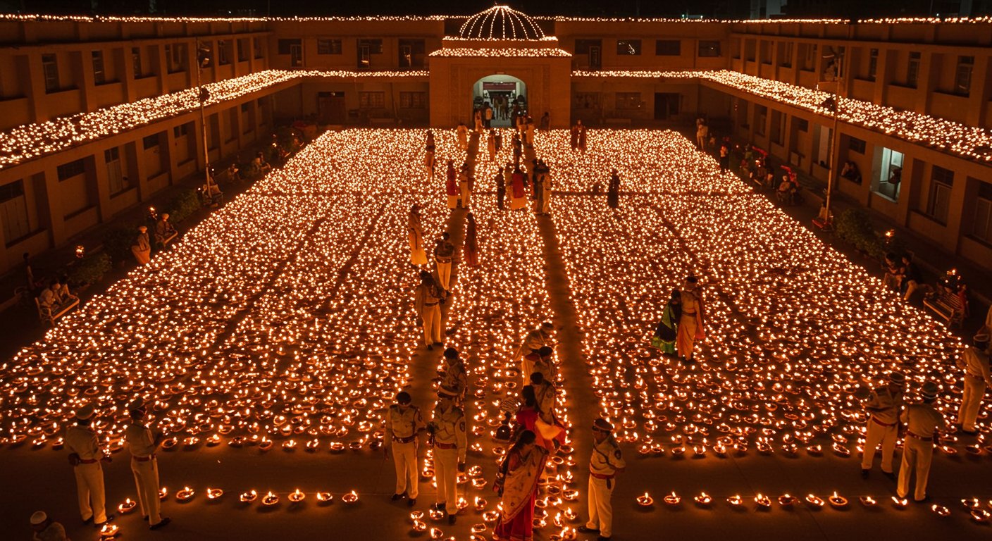 दिवाली 2025: बरेली पुलिस लाइन में जगमगाए 55 हजार दीये, ऐसे मना अफसरों ने दीपोत्सव; देखें शानदार तस्वीरें