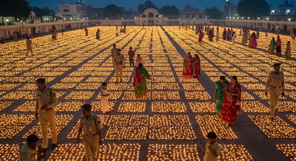 Bareilly Police Line Lit Up with 55,000 Lamps: Officers Celebrated Deepotsav 2025 with Their Families