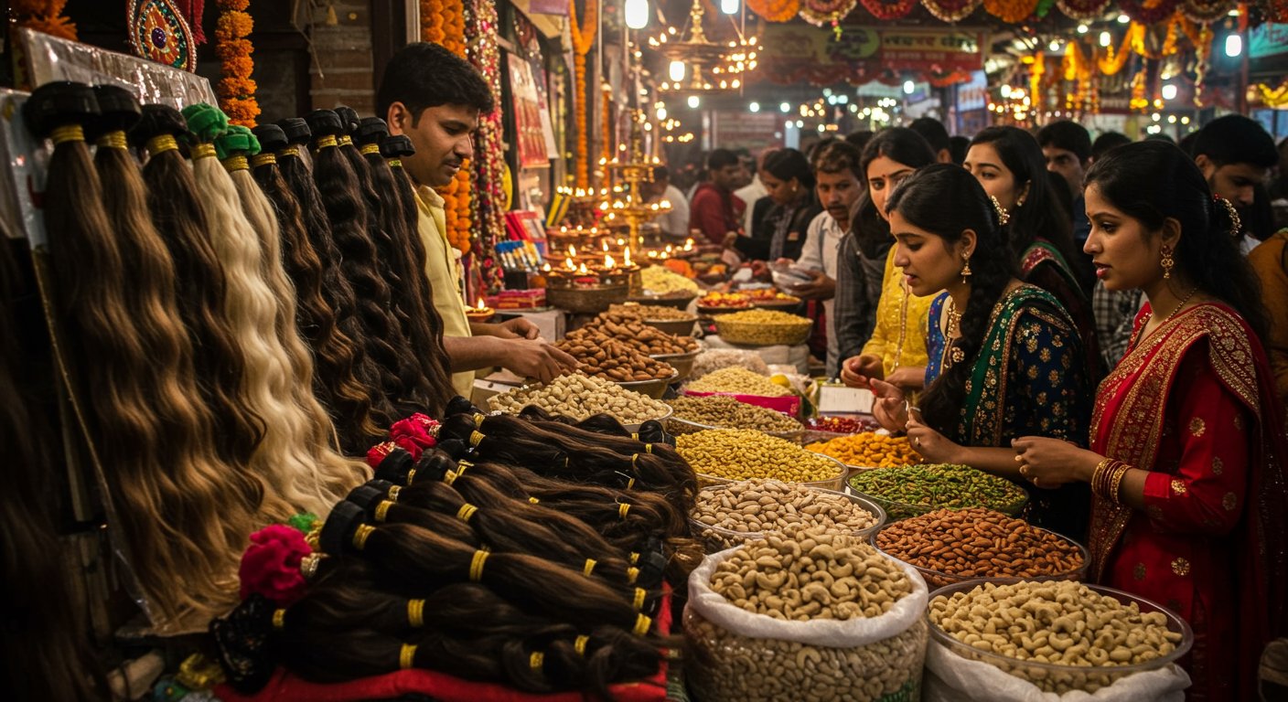 दिवाली 2025 पर अनोखा बाजार: ड्राई फ्रूट से भी महंगे बिक रहे हैं बाल, क्या है यह नया ‘ट्रेंड’?