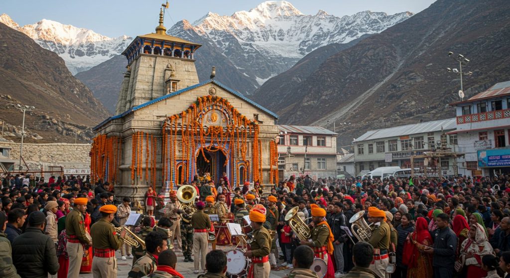 Gangotri Dham Gates Close Ritually; Over 7 Lakh Devotees Offer Prayers Amidst Army's Melodious Tunes and Flower-Decked Premises; Maa Ganga Departs for Mukhwa