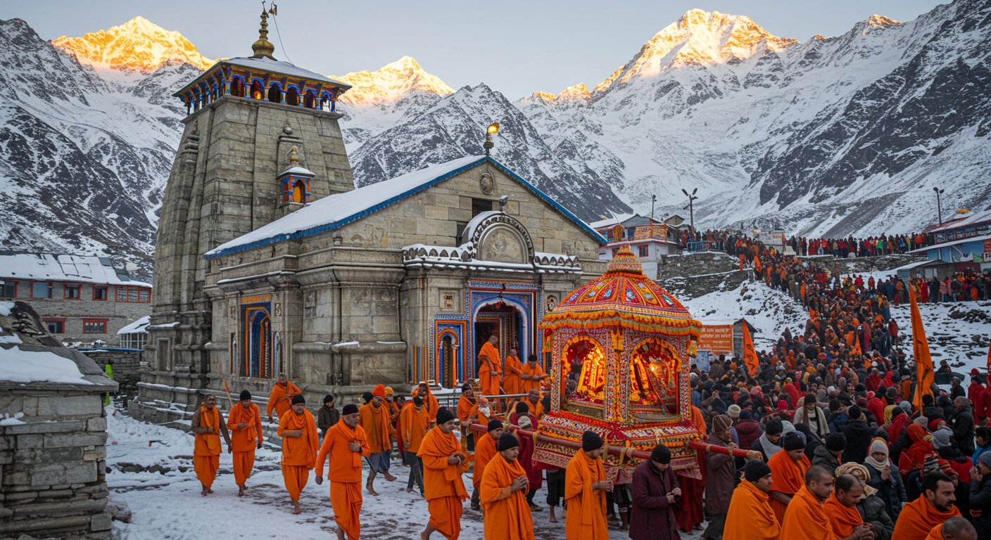 केदारनाथ के कपाट आज होंगे बंद, गर्भगृह की पूजा संपन्न:55 किलोमीटर की यात्रा कर बाबा उखीमठ पहुंचेंगे, इस साल 17 लाख से ज्यादा श्रद्धालु पहुंचे