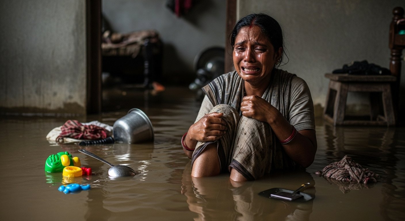 नाले के पानी से भर गया मकान, फूट-फूटकर रोने लगी मां: वायरल वीडियो ने जगाया सबका दर्द
