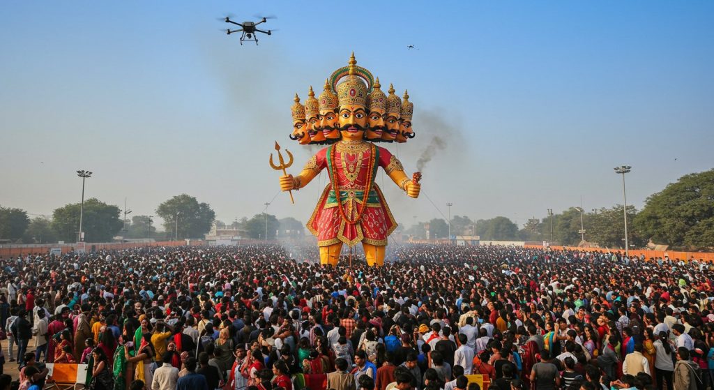 Dussehra 2025: Ravan to be burnt today at 11 AM, strict drone surveillance; vehicles restricted on these routes