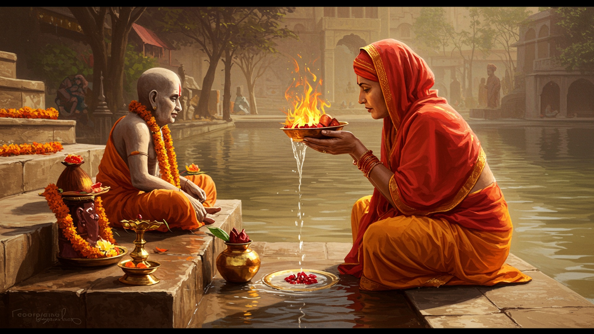 तर्पण क्या है और इसका धार्मिक महत्व illustration