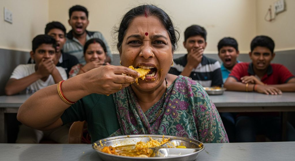 Mouthful Mayhem, Little Food on the Plate! Aunty's Video Made People Nauseous, Sparking Internet Uproar.