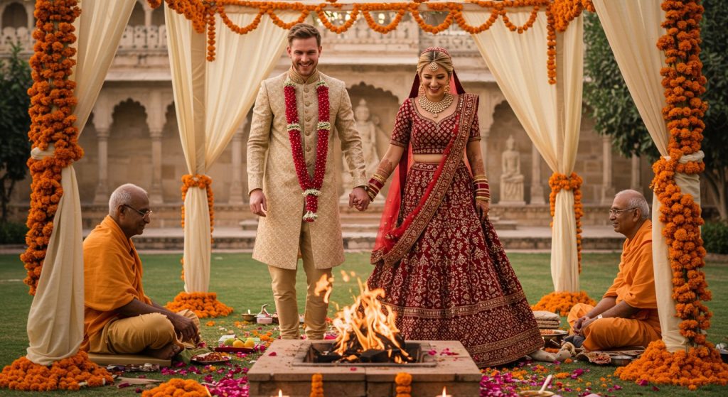 Foreign Couple Weds in Hindu Ceremony in Uttar Pradesh: Takes Seven Vows, Embraces Indian Tradition