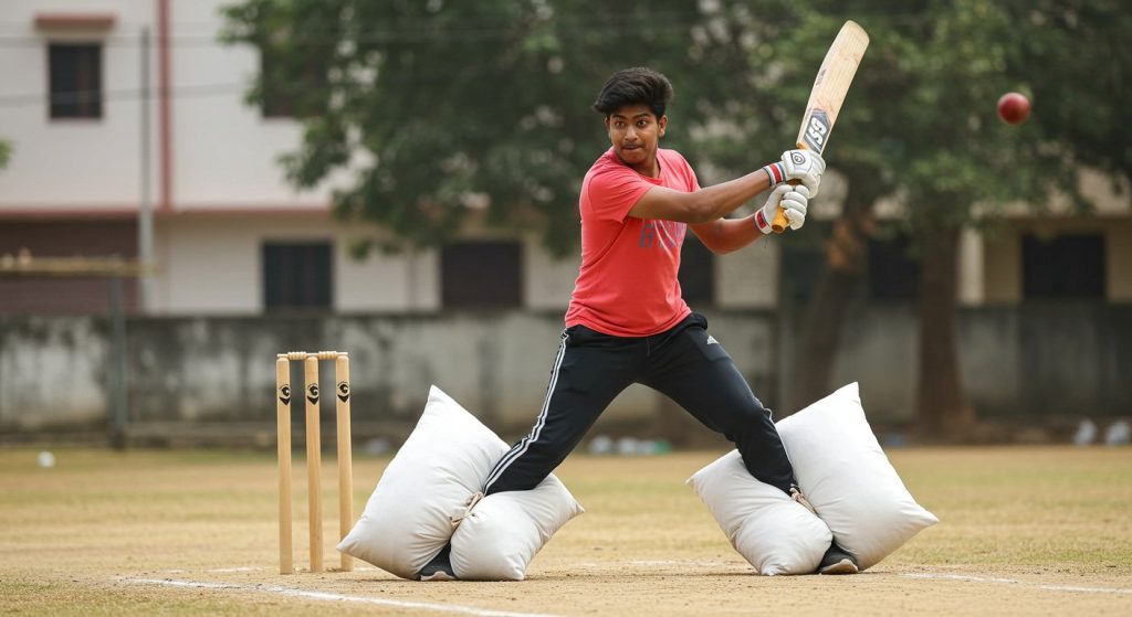 With a pillow tied to his legs, a young man delivered explosive batting, asked 'Should I stake my claim in the World Cup?' Video went viral!