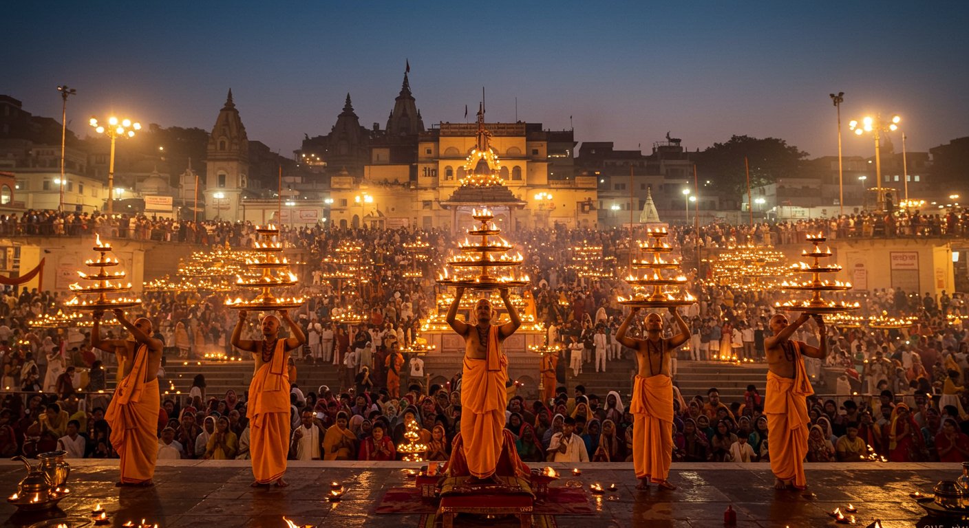 नमो घाट पर अब हर दिन सात अर्चक करेंगे मां गंगा की भव्य आरती, हजारों श्रद्धालुओं की उमड़ रही भीड़