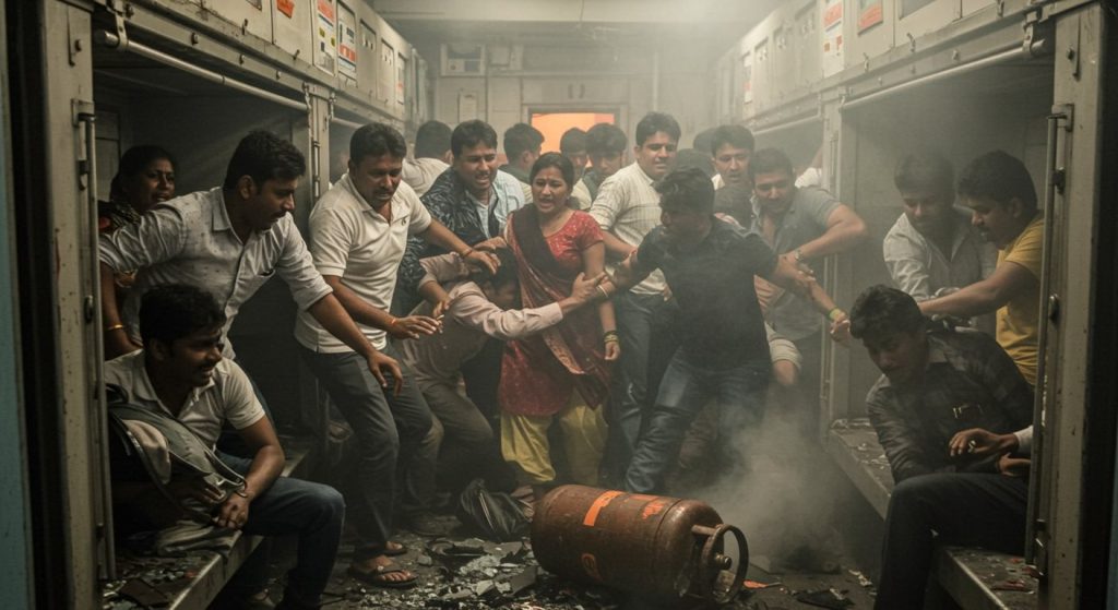 UP: Gas Leak Triggers Powerful Blast on Ala Hazrat Express; Passenger Stampede, Several Injured