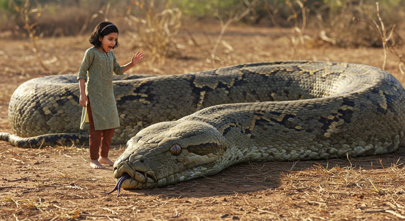 लड़की ने जैसे ही छुआ दैत्याकार सांप, पलभर में बदल गया पूरा मंजर!