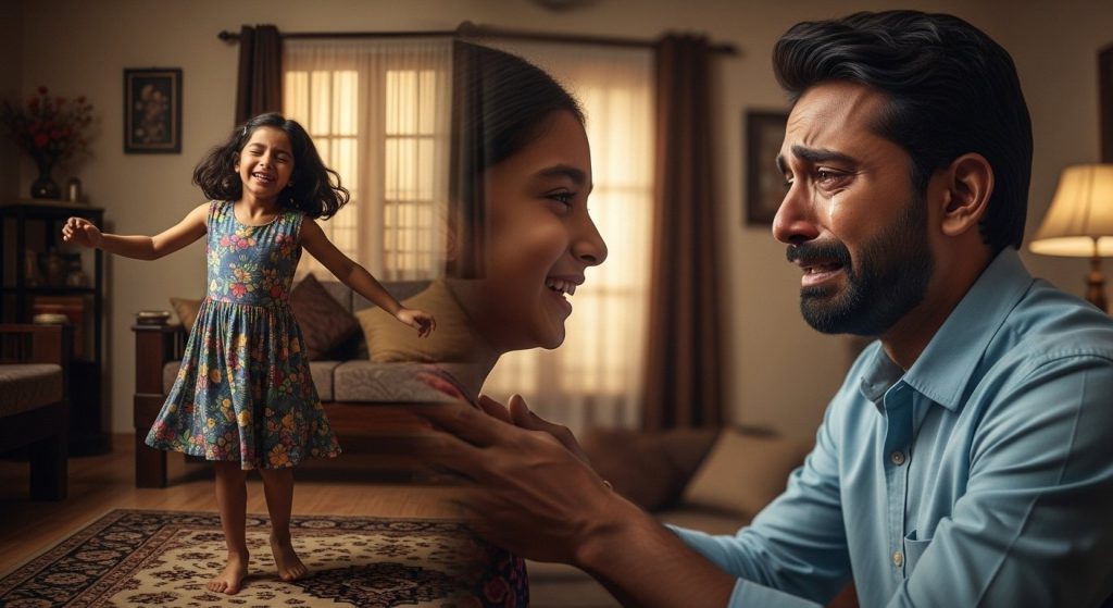 Little girl dances alone, father's act leaves everyone emotional! Video viral
