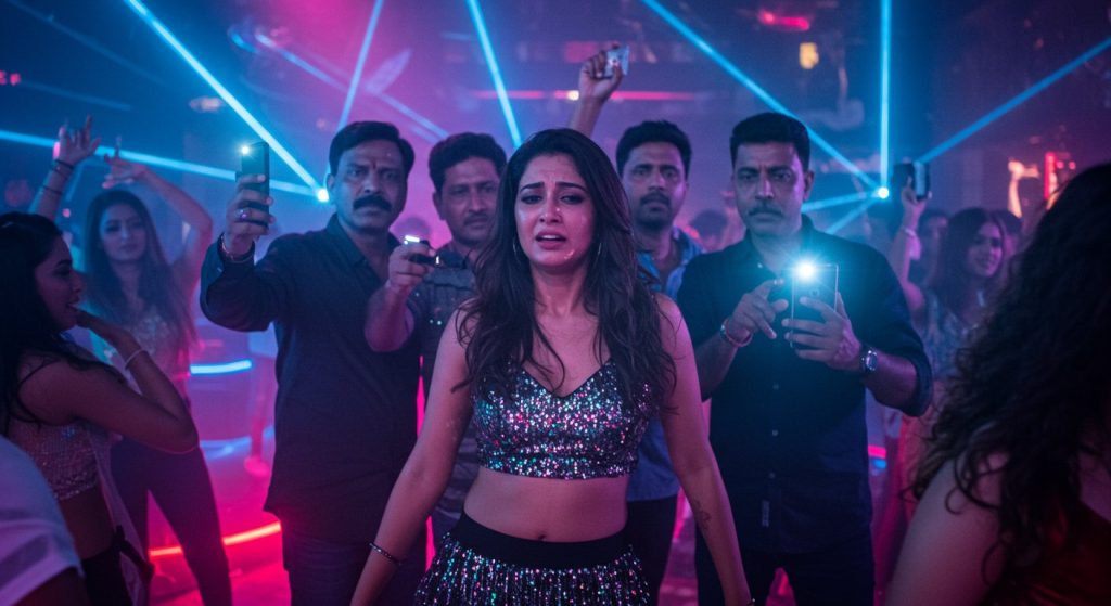 An 'uncle' was seen openly filming a girl dancing in a disco, sparking a social media uproar!