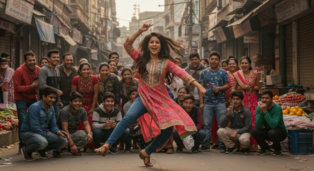 Watch Video: Girl's bold dance in the middle of the market, even passers-by stopped to watch.