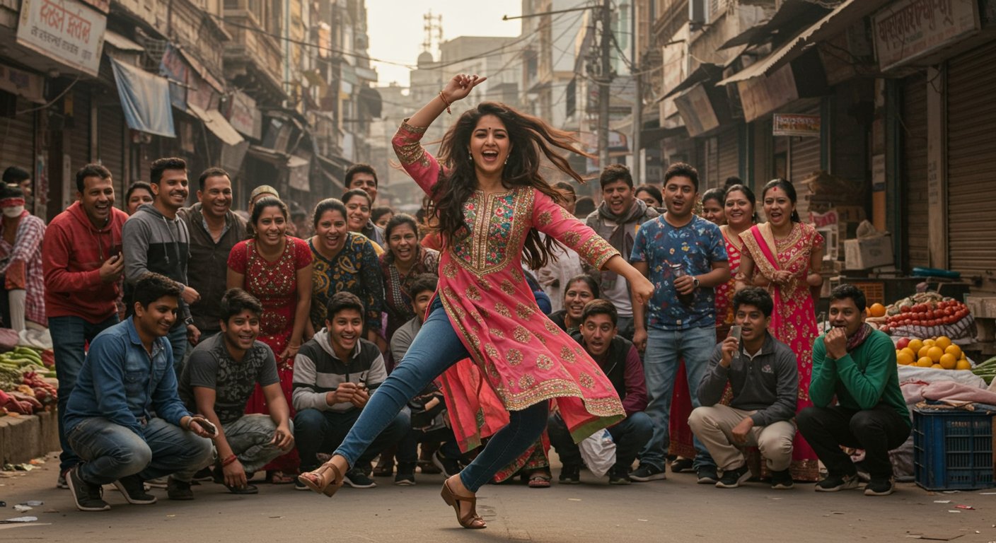 देखिए वीडियो: बाजार के बीचों-बीच लड़की का बिंदास डांस, आते-जाते लोग भी रुककर देखने लगे