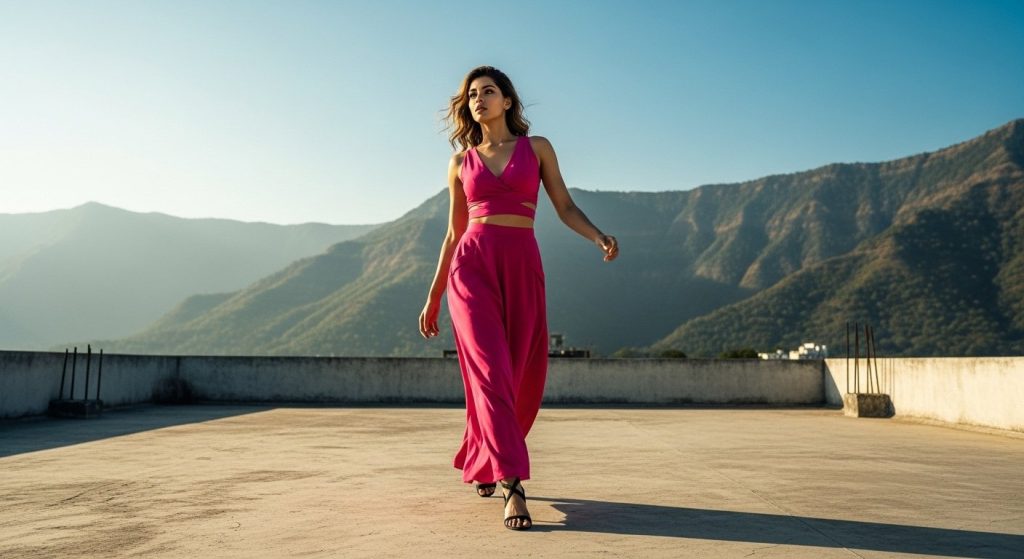 Girl performs 'hot' ramp walk on roof amidst mountains, people say - "Even Janhvi fails!"
