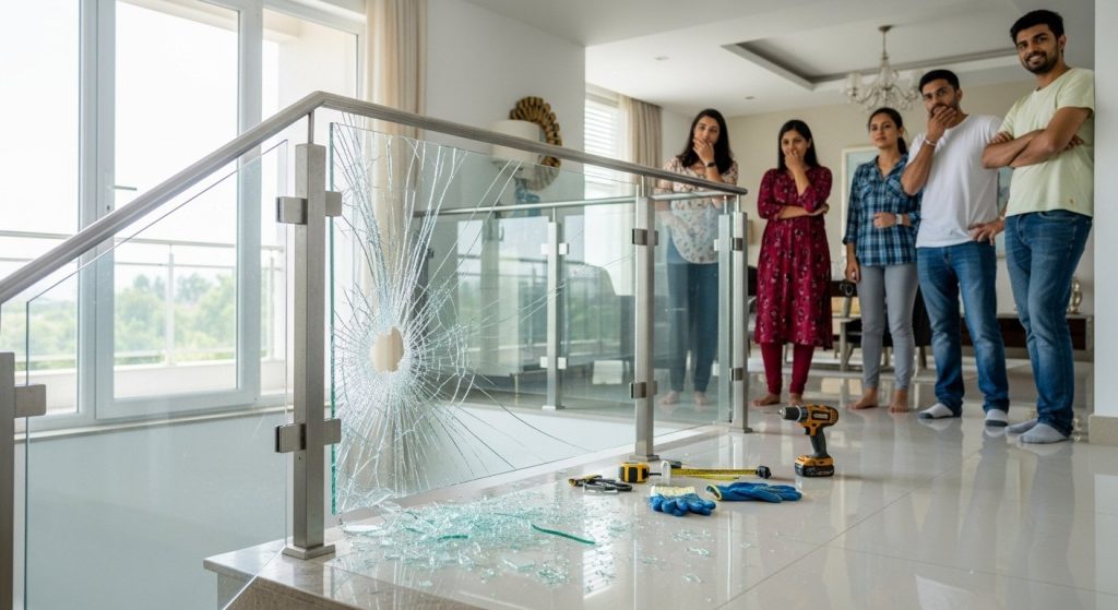 Dream of installing a glass railing at home, but the glass broke even before it was installed; watching the video, people said, 'Amazing!'