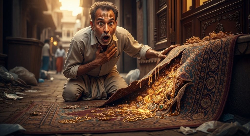 Goldsmith Discards Old Carpet, Waste Collector's Fortune Shines: Rich Overnight!