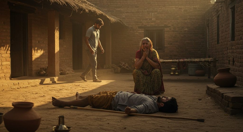 Gonda: Younger Brother Bludgeons Elder Brother to Death with a Stick for Hitting Mother; Police Launch Search