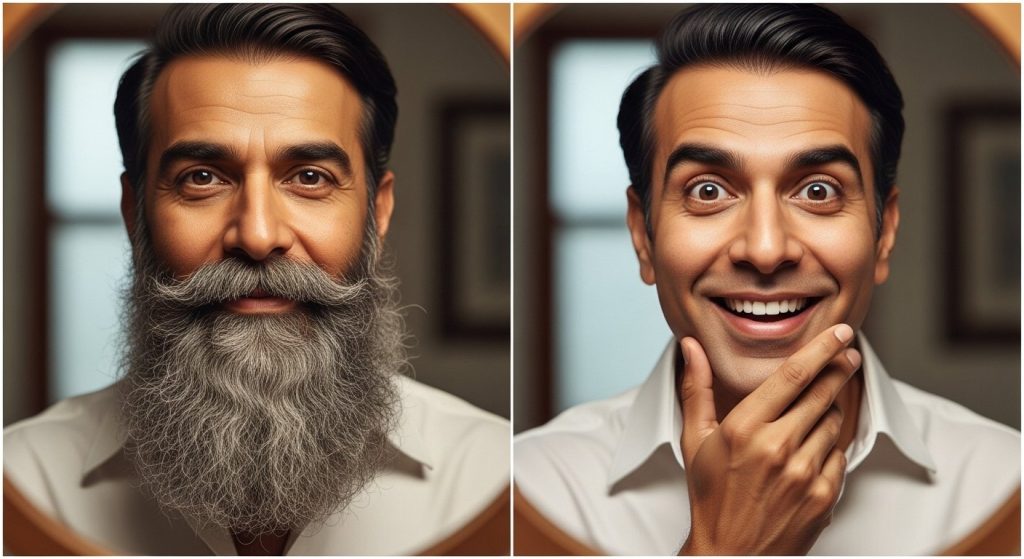 Man shaves beard after 20 years, identity changes, video goes viral!