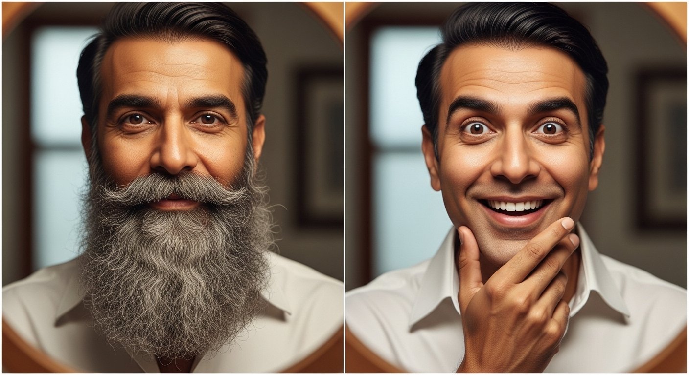 20 साल बाद दाढ़ी मुंडाई तो बदल गई शख्स की पहचान, वीडियो हुआ वायरल!