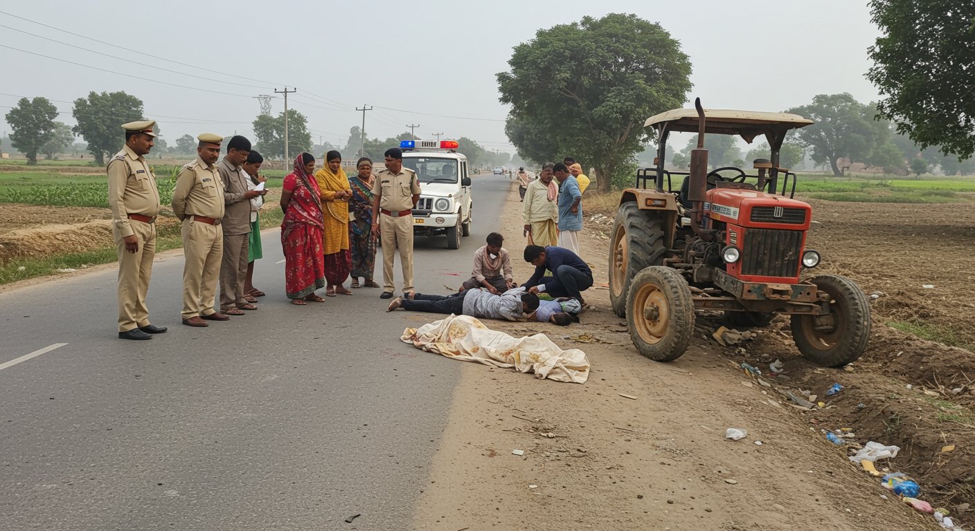 हाथरस हादसा: तेज रफ्तार ट्रैक्टर का कहर, एक की मौत और दो घायल; दो आरोपी गिरफ्तार