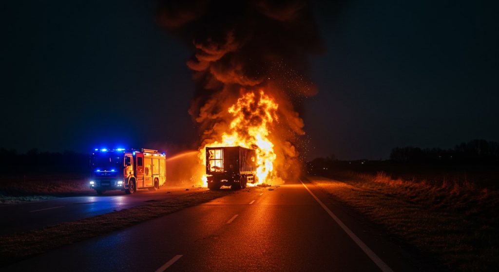 Hathras's Horrifying Scene: Container Drove 8 Kilometers Engulfed in Flames, Fire Brigade Trailing, Then What Happened...