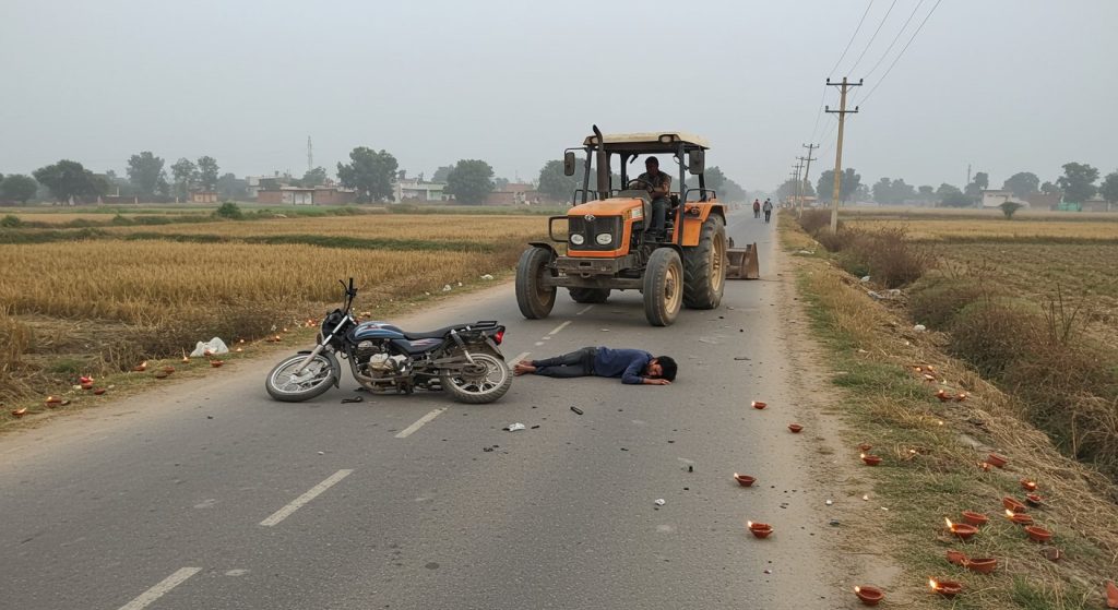 Gloom over Hathras before Diwali: Young man dies in tractor collision, family in shock.