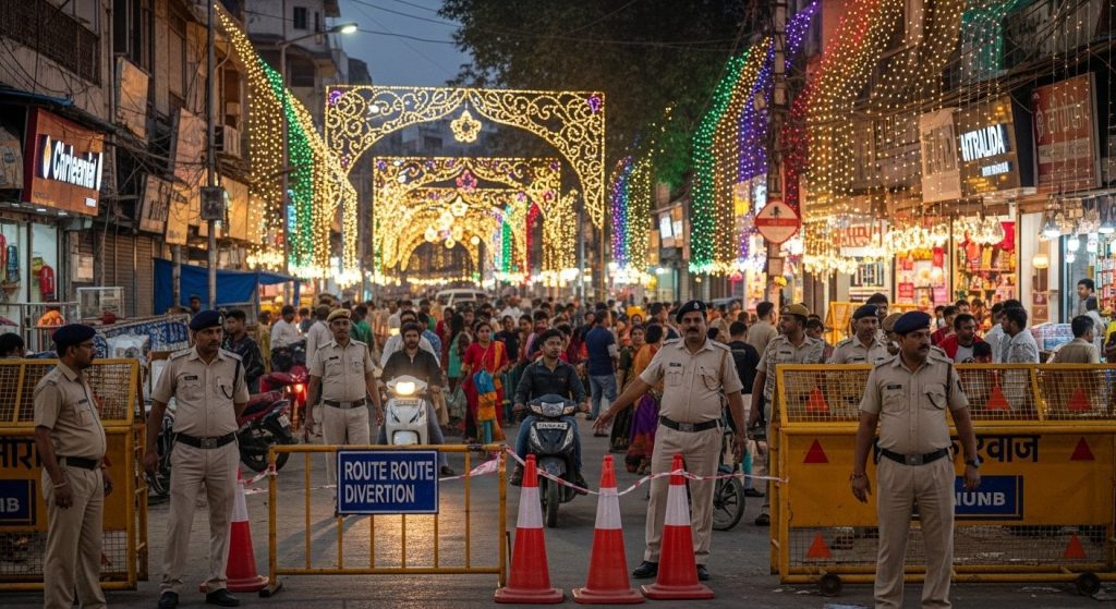 Tight security in Moradabad for Diwali: Police deployed at every point, route diversions implemented in main markets.
