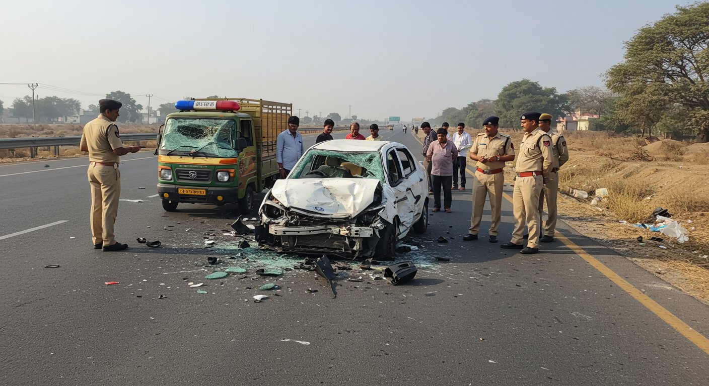 बरेली हाईवे पर भीषण हादसा: डीसीएम से टकराई कार, बैंक उप प्रबंधक और उनकी मां की दर्दनाक मौत