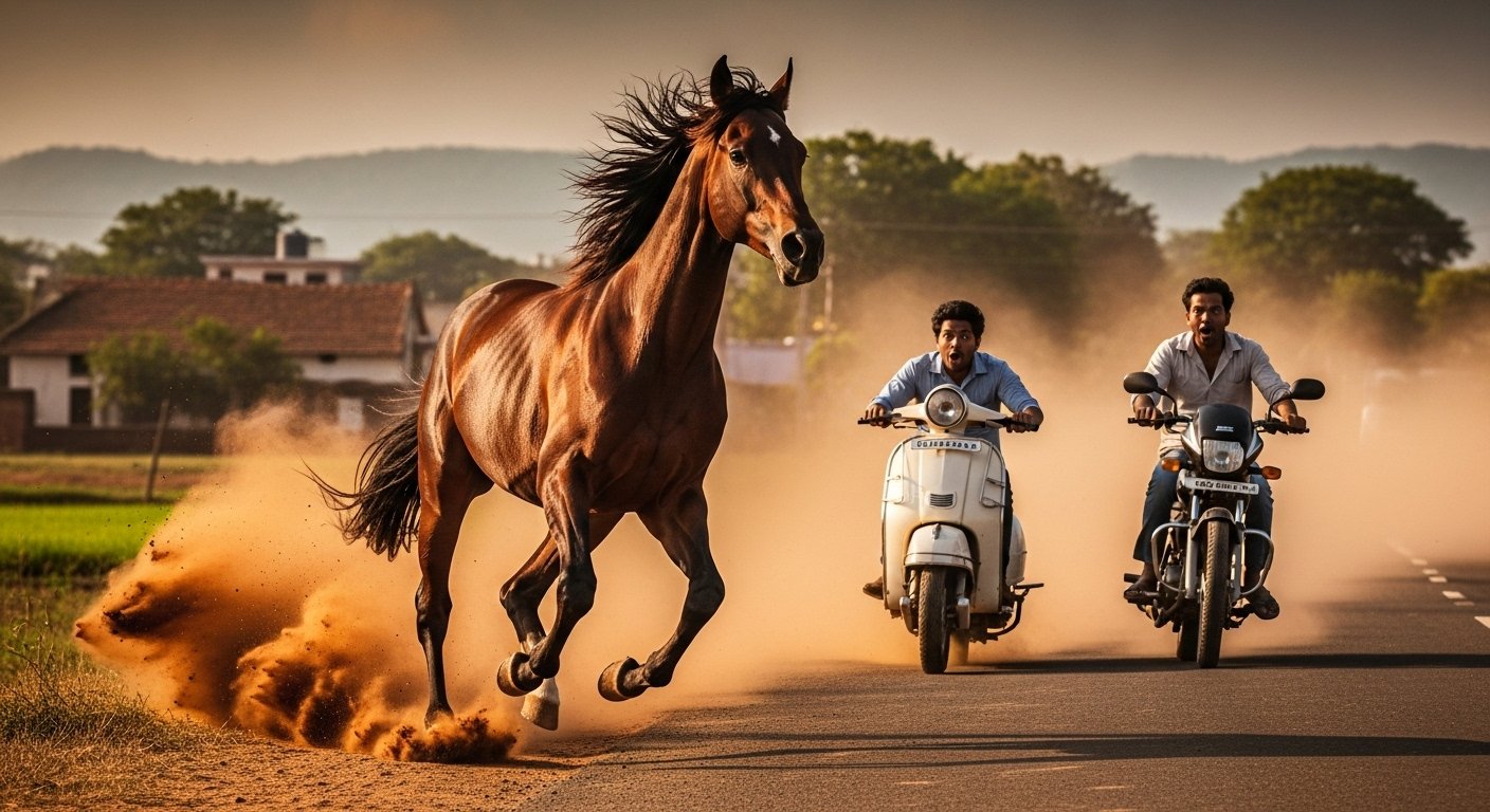 स्कूटर-बाइक को धूल चटा रहा ये रफ्तार का घोड़ा! वीडियो देख लोग हुए हैरान