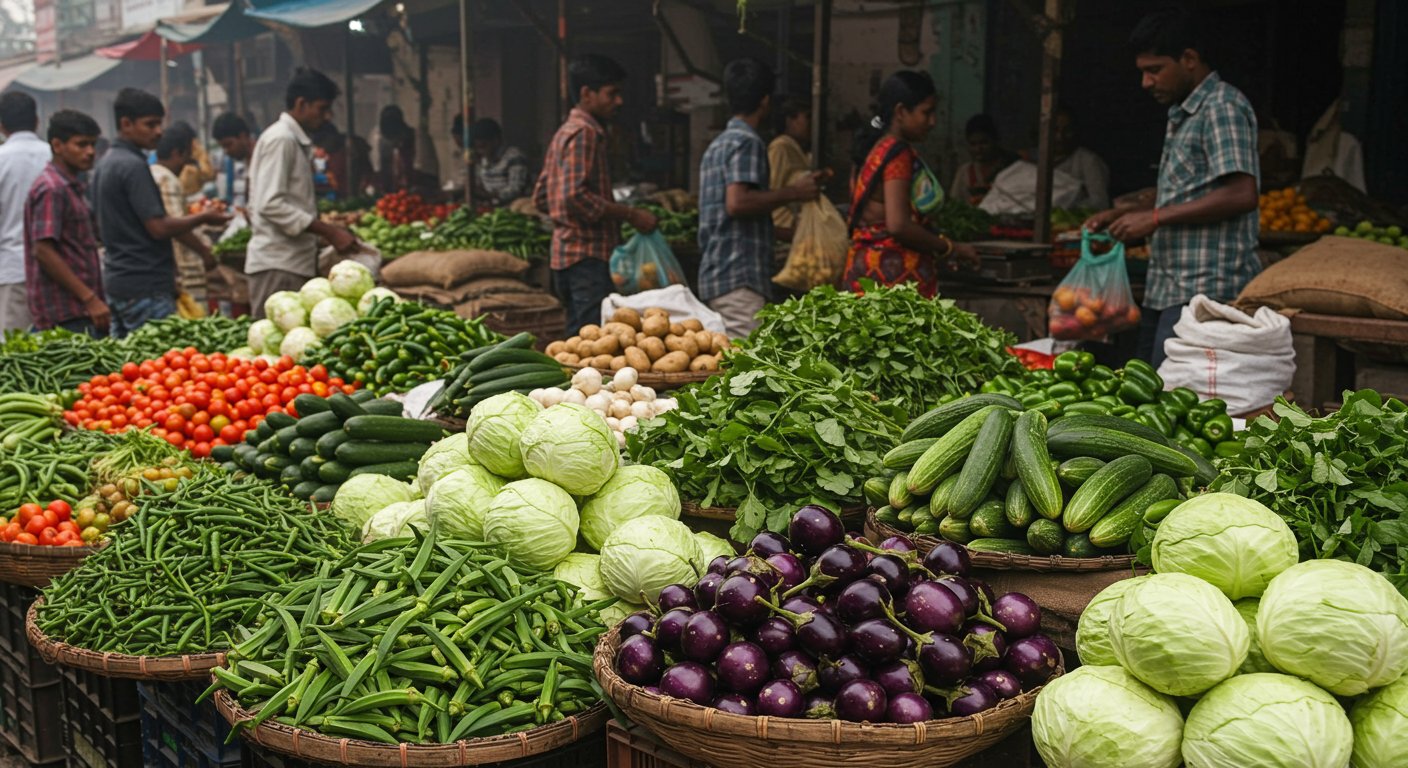 सब्जियों के दाम धड़ाम! भिंडी-गोभी 20 से 50 रुपये सस्ती, बैंगन और खीरा का जानें ताजा भाव