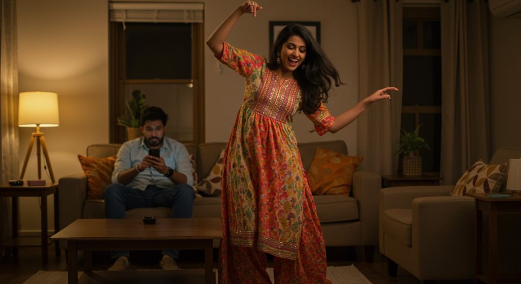 Husband was busy on the phone, wife showed 'filmy' style! Watch how this video went viral.