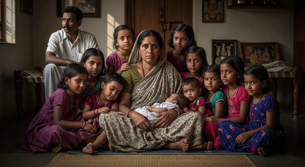 Turned wife into 'baby-making machine' in pursuit of a son; eight daughters born consecutively