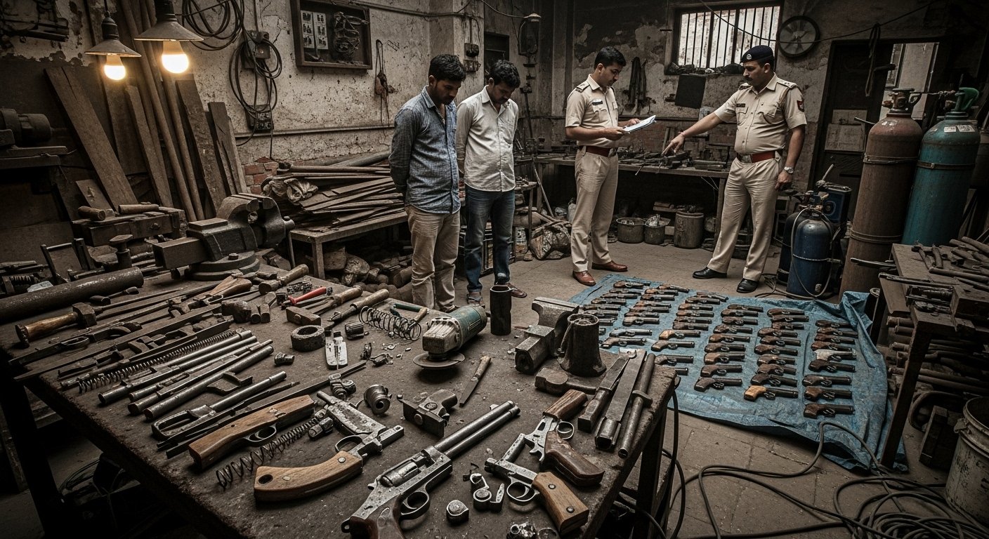 मुरादाबाद में अवैध तमंचा फैक्ट्री का पर्दाफाश: 10 हज़ार में बिकते थे हथियार, 2 आरोपी गिरफ्तार