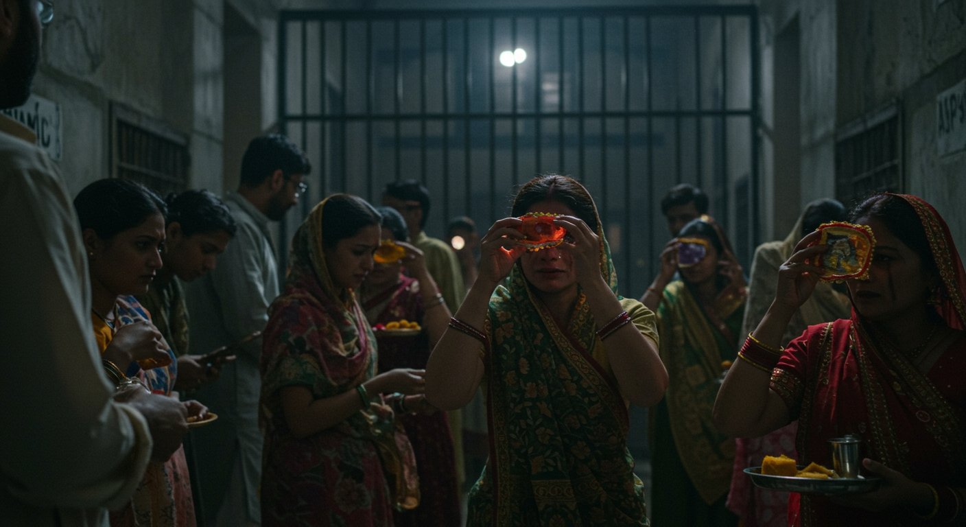 जेल में करवा चौथ का ‘फिल्मी सीन’: महिला बंदियों ने चांद देख पति के हाथों तोड़ा व्रत, हर आँख में छलके आँसू