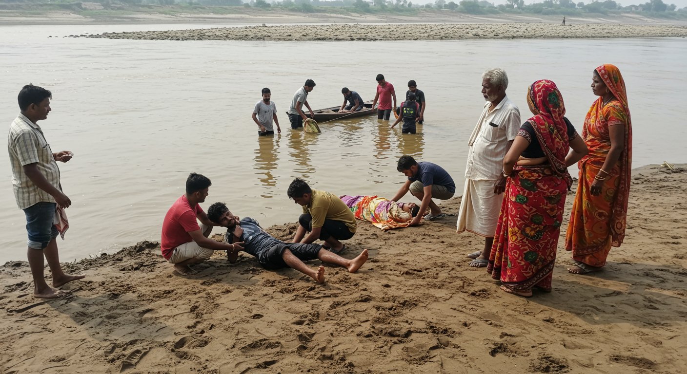 जालौन: बेतवा नदी में दर्दनाक हादसा, नहाते समय डूबे चार युवक, एक की मौत, तीन बचाए गए