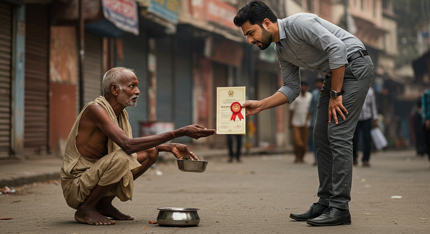 भिखारी ने मांगे पैसे, शख्स ने थमा दी BA की डिग्री: वायरल हुआ अनोखा वाकया!