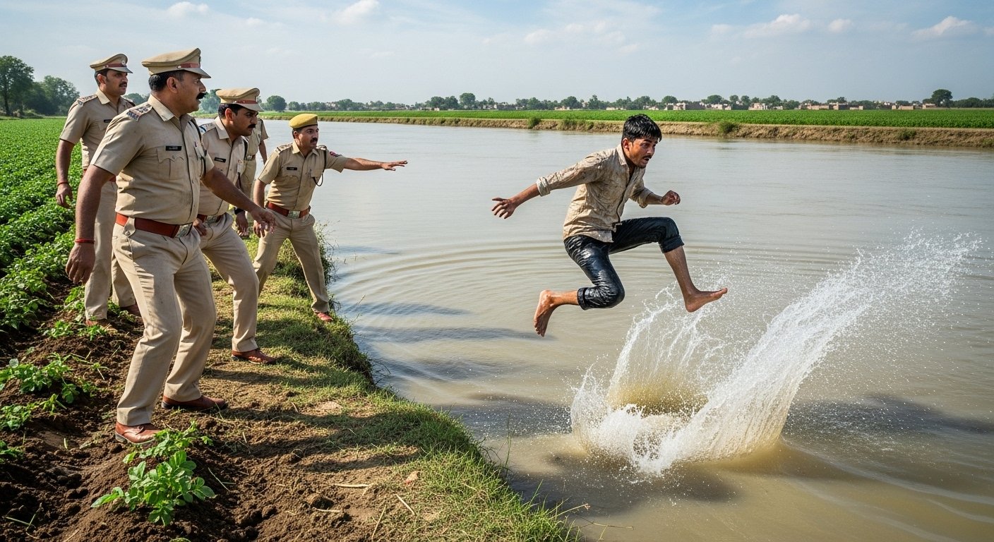 कन्नौज में सनसनी: आलू की बुआई कर रहे छात्र ने पुलिस को देख नदी में लगाई छलांग, मचा हड़कंप