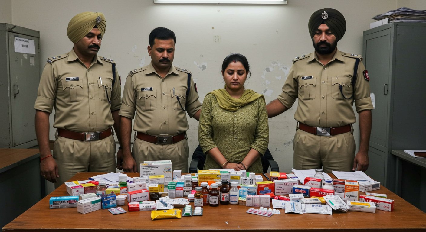 कानपुर: नकली दवा बेचने के धंधे में बेटी भी शामिल, एंटी नारकोटिक्स टास्क फोर्स लुधियाना ले गई